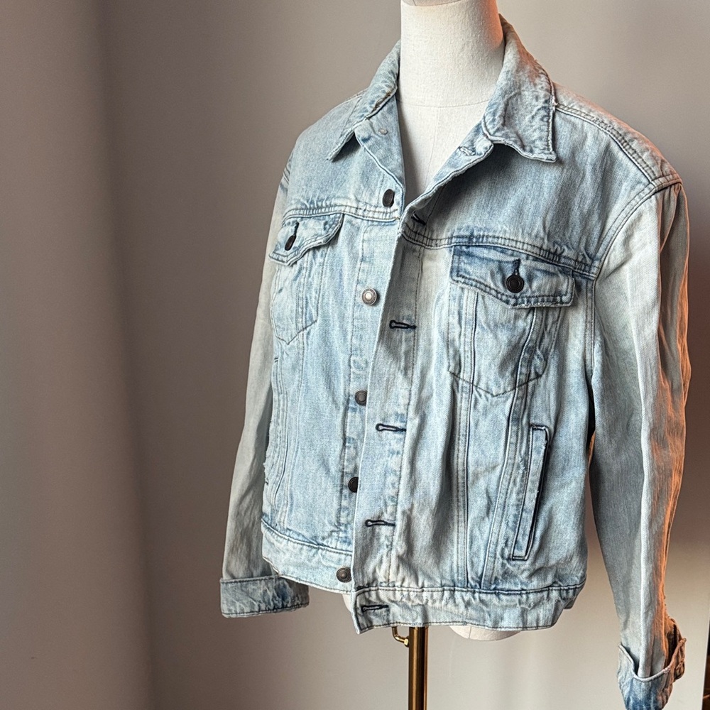 Free people, custom jean jacket Light Blue Denim oversized